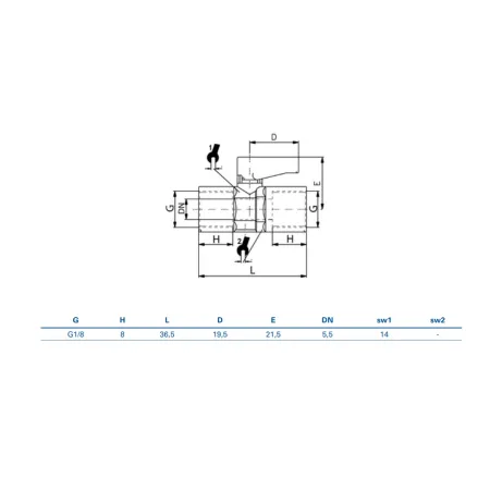 Zawór kulowy mini GW 1/8-GW 1/8